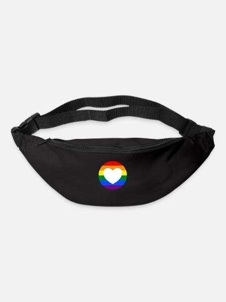 LGBTQ rainbow heart - Bum bag - black