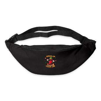 Peppen Sie Ihr Leben auf – Kawaii Chili Maskottchen Lustiges Wortspiel - Gürteltasche - Schwarz - Vorne