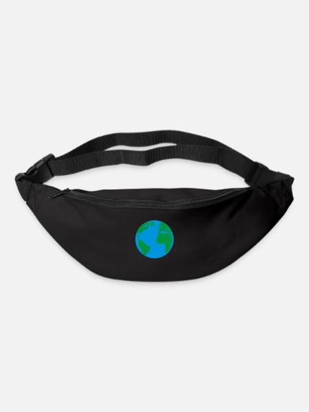 Erde, Erdkugel, Welt - Gürteltasche - Schwarz