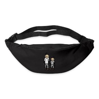 Père parents papa fils - Sac banane - noir - Devant