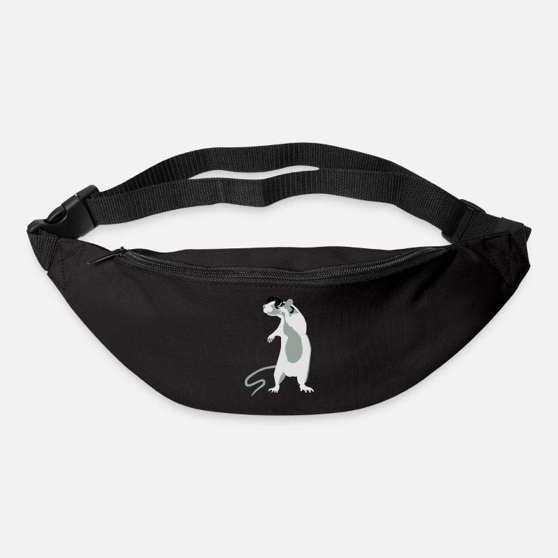Rat avec des lunettes de soleil - Sac banane - noir