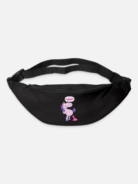 Einhorn Flamingo gemacht - Gürteltasche - Schwarz