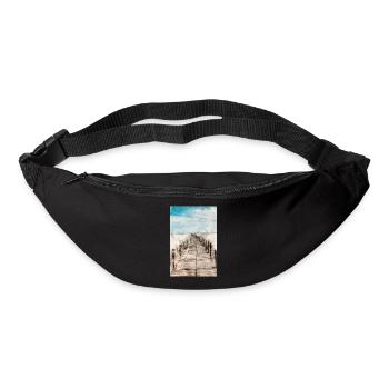 Affiche plage - Sac banane - noir - Devant