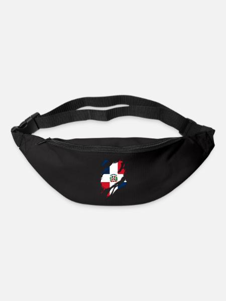 Dominikanische Republik Flagge zerrissenes Motiv - Gürteltasche - Schwarz