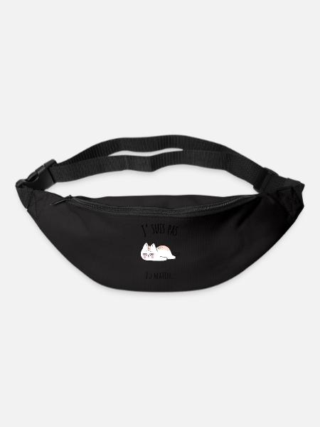 J'suis pas du matin, dessin chat pas du matin - Sac banane - noir