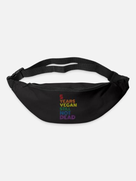 5 Jahre Vegan Immer noch NICHT tot Vintage Rainbow Distr - Gürteltasche - Schwarz
