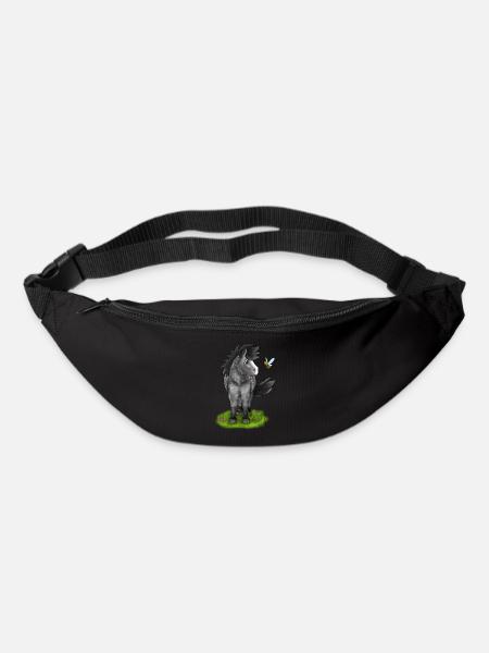 Apfelschimmel empörte Biene - Gürteltasche - Schwarz