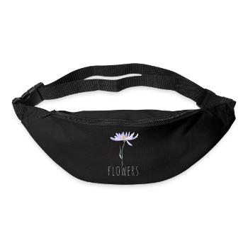Minimalist Blue Wildflowers Illustration - Bum bag - black - Front