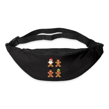 Homme pain d’épice Noël cadeau pain d’épice - Sac banane - noir - Devant