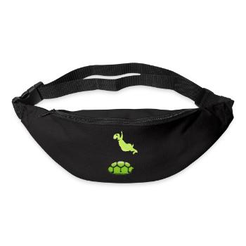 Schildkröte im Sprung (DDP, Cartoon Style) - Gürteltasche - Schwarz - Vorne