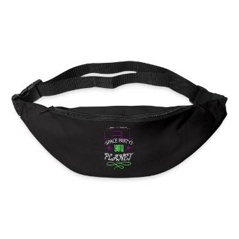 happy believe space ship funny quote funny - Bum bag - black - Front