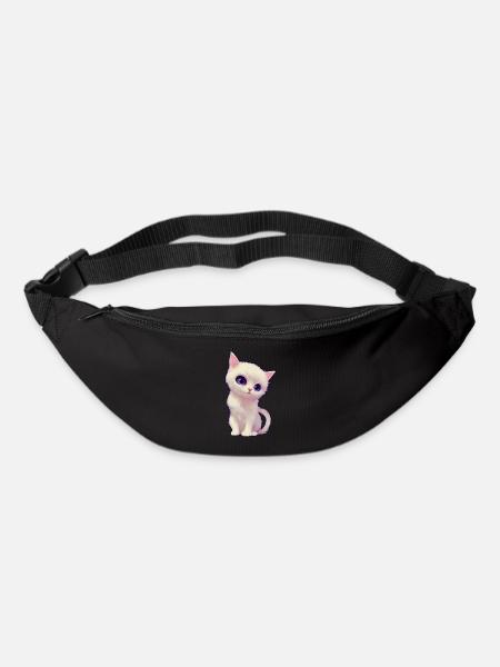 chat mignon - Sac banane - noir