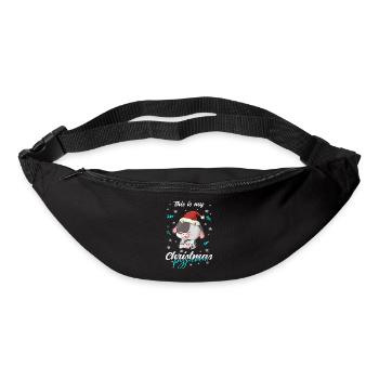 Kuh Pyjama Weihnachten Schlafen - Gürteltasche - Schwarz - Vorne