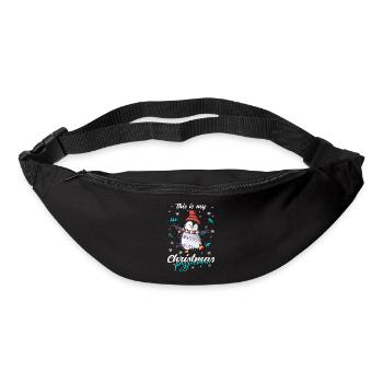 Pinguin Pyjama Weihnachten Schlafen - Gürteltasche - Schwarz - Vorne