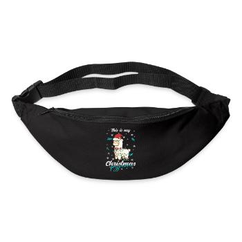Lama Pyjama Weihnachten Schlafen - Gürteltasche - Schwarz - Vorne