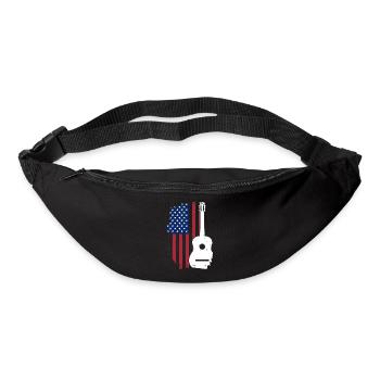 USA Flagge Gitarre - Gürteltasche - Schwarz - Vorne