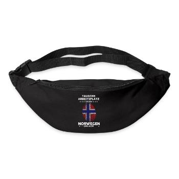 Tausche Arbeit gegen Norwegen Urlaub Geschenk - Gürteltasche - Schwarz - Vorne