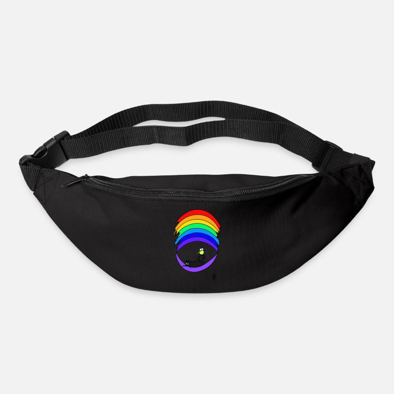 Squiti die schwarze Katze auf dem Regenbogen - Gürteltasche - Schwarz