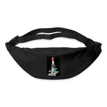 Teckel vu de l’espace - Sac banane - noir - Devant