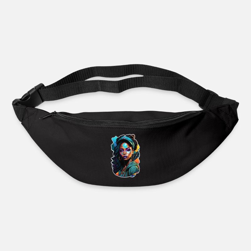 femme afro - beauté - Sac banane - noir