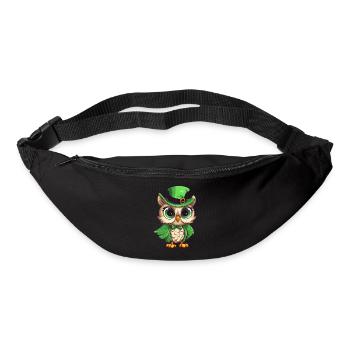 Süße Comic Eule St. Patricks Day Design - Gürteltasche - Schwarz - Vorne