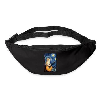 Cat joue de la guitare - Sac banane - noir - Devant