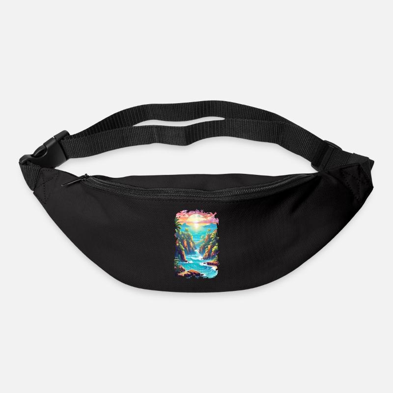 Strandurlaub Sonne Meer - Gürteltasche - Schwarz