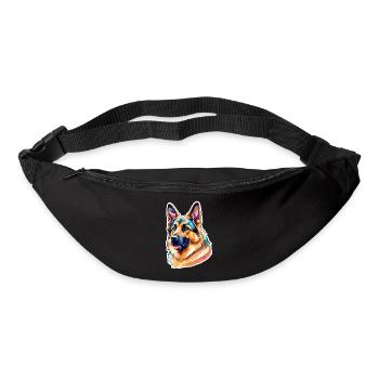 Deutscher Schäferhund Wasserfarben - Gürteltasche - Schwarz - Vorne