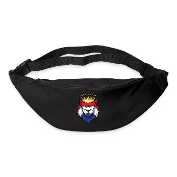 Cartoon lion in Dutch colors - Bum bag - black - Front