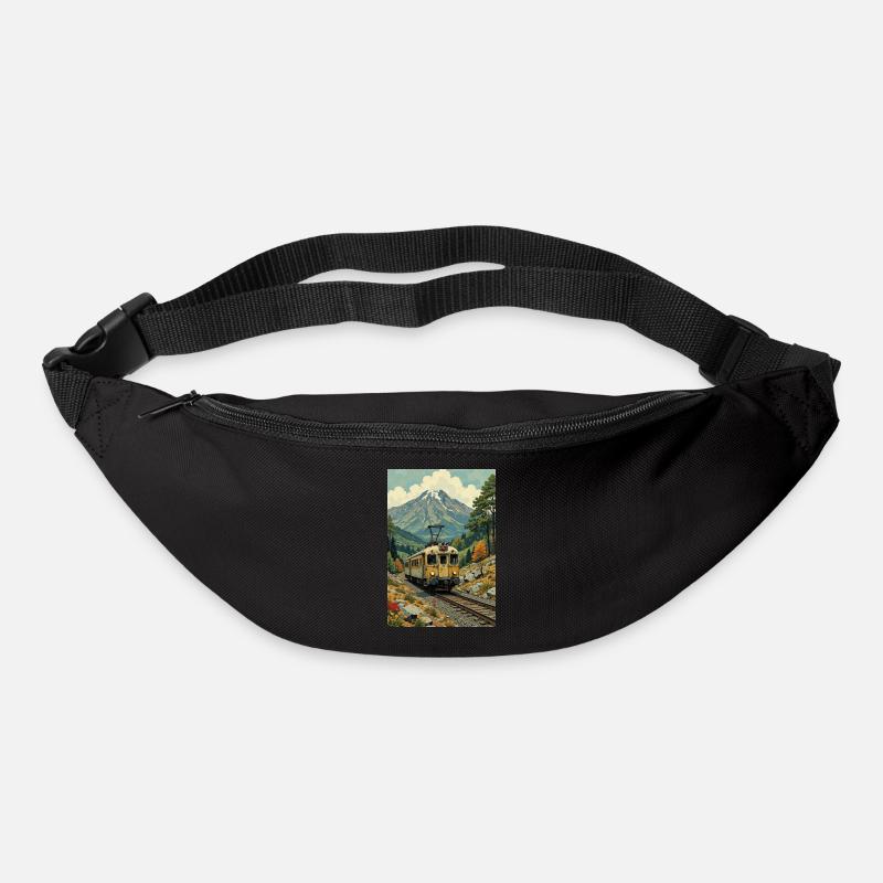 Retro Zug Bild - Gürteltasche - Schwarz