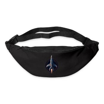 Fusée spatiale - Sac banane - noir - Devant
