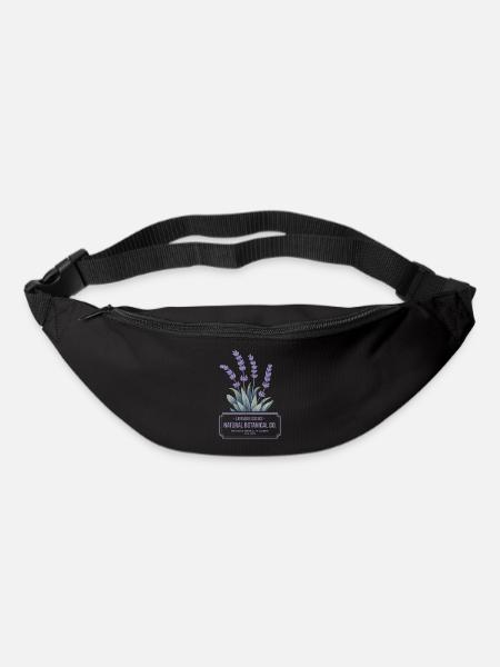 Lavender Essence – Botanisches Vintage Label - Gürteltasche - Schwarz