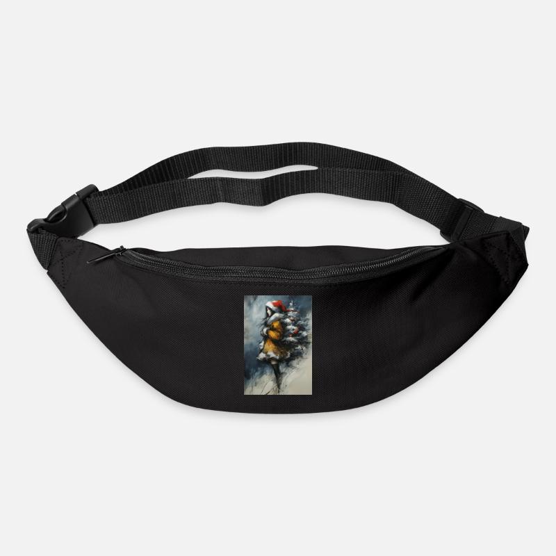 Fairytale Winter: Girl and Tree - Bum bag - black