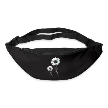 Blaue Gänseblümchen, Glück und Liebe - Gürteltasche - Schwarz - Vorne