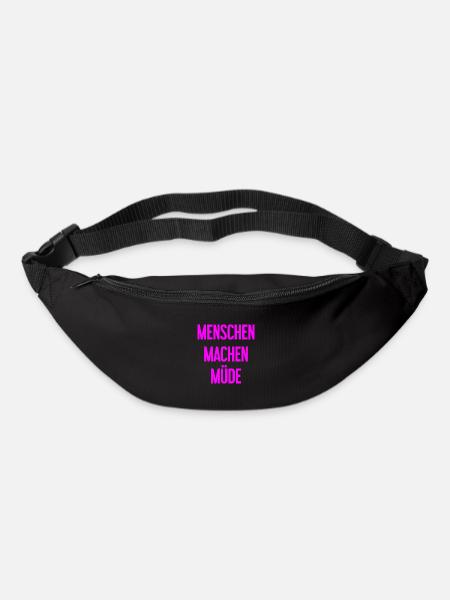 Menschen machen müde - Lustiger Spruch - Gürteltasche - Schwarz