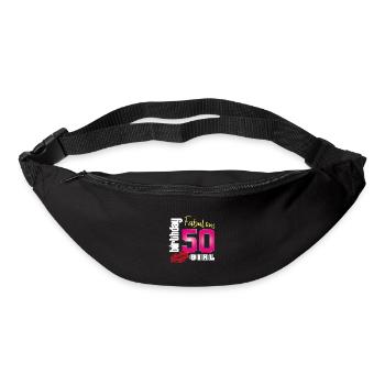 Happy birthday 50 girl woman kiss fun kissing - Bum bag - black - Front