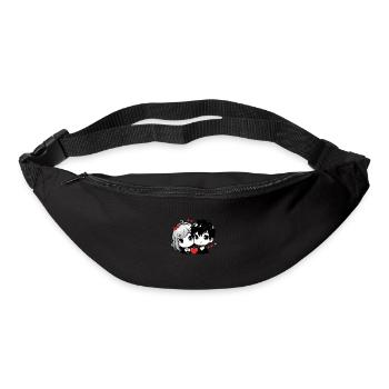 Couple mignon d’amoureux - Sac banane - noir - Devant