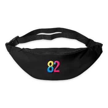 82 Zahl Bunt - Gürteltasche - Schwarz - Vorne