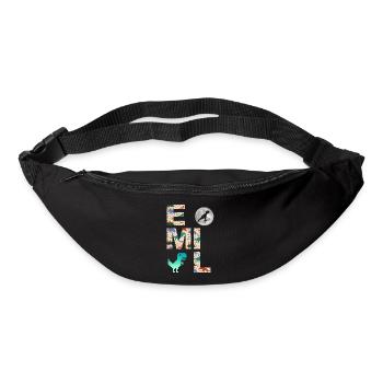 EMIL - Beautiful boy name with dinosaur - Bum bag - black - Front