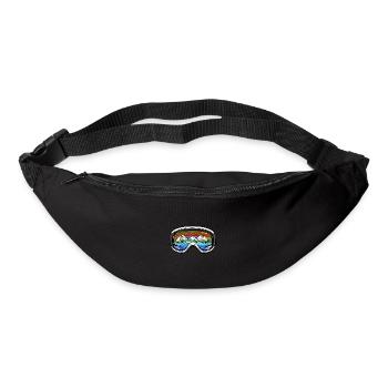 Ski Brille Symbol Berge Piste - Gürteltasche - Schwarz - Vorne
