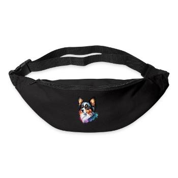 Papillon Dog Cute Cute Watercolor Colorful - Bum bag - black - Front