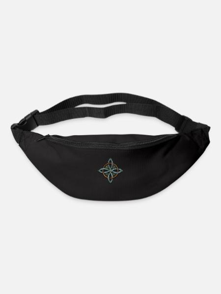 Metal Celtic Cross 4 points.png - Bum bag - black