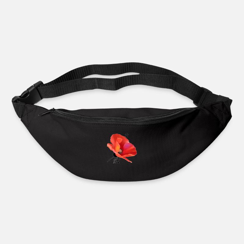 Mohn - Gürteltasche - Schwarz