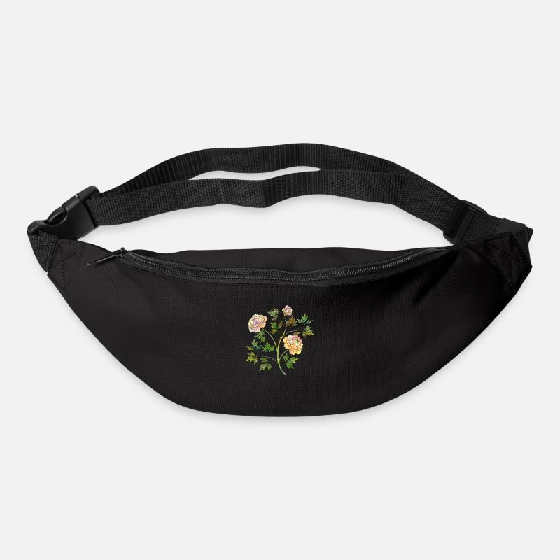 Blumen - Gürteltasche - Schwarz