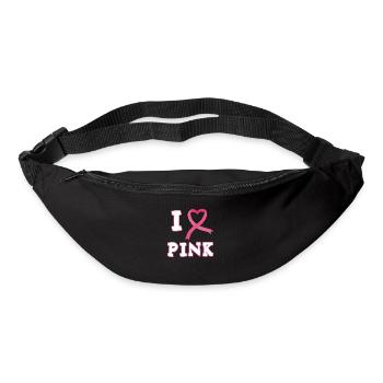 I love pink cadeau octobre rose - Sac banane - noir - Devant