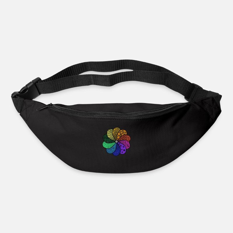 Blume Zentangle Style - Gürteltasche - Schwarz