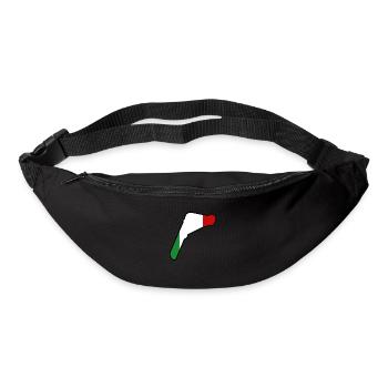 Piste de course d’Italie avec drapeau - Sac banane - noir - Devant