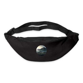 Beautiful mountain landscape in the fog - Bum bag - black - Front