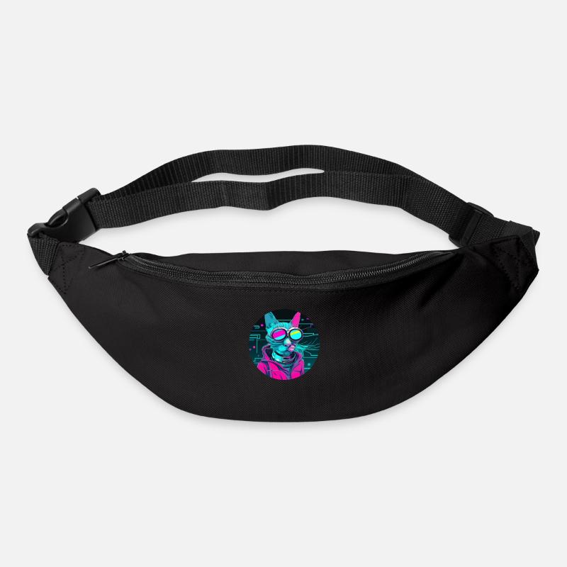Chat élégant - Sac banane - noir