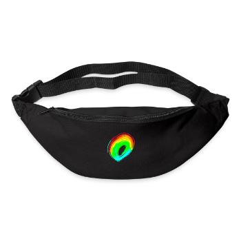 Rainbow dégradé coloré cool rétro tendance Art 3 - Sac banane - noir - Devant